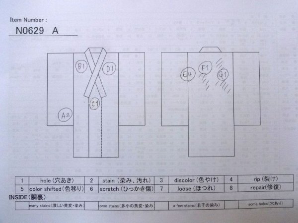 Photo13: N0629A Antique Japanese women   Red Kids/Girls / Silk.  W/embroidary half collar.  (Grade D) (13)