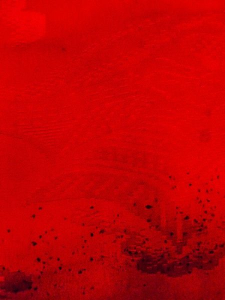 Photo7: N0629B Antique Japanese women   Red Kids/Girls / Silk. Pine tree/branch/needle, W/embroidary half collar.  (Grade C) (7)