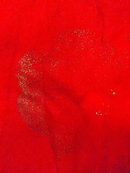 Photo5: N0629C Antique Japanese women   Red Kids/Girls / Silk. Cloud   (Grade C) (5)