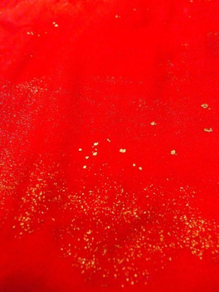 Photo9: N0629C Antique Japanese women   Red Kids/Girls / Silk. Cloud   (Grade C) (9)