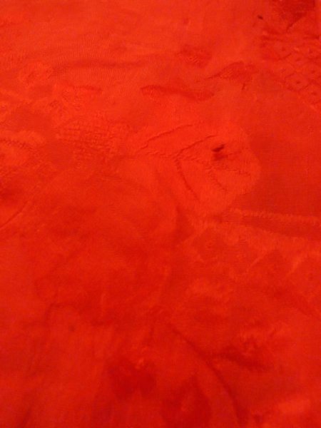 Photo8: N0629D Antique Japanese women   Red Kids/Girls / Silk.    (Grade C) (8)
