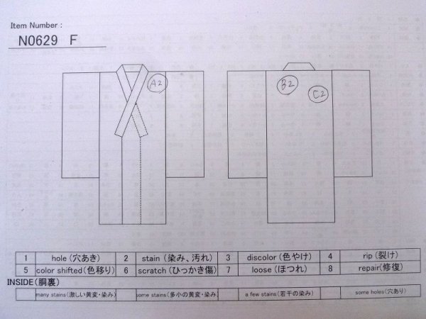Photo14: N0629F Antique Japanese women   Red Kids/Girls / Silk. Crane W/embroidary half collar. Base woven pattern: Folding fan, Tortoise-shell pattern(Hexagonal pattern), KUMIHIMO rope with tassels  (Grade B) (14)