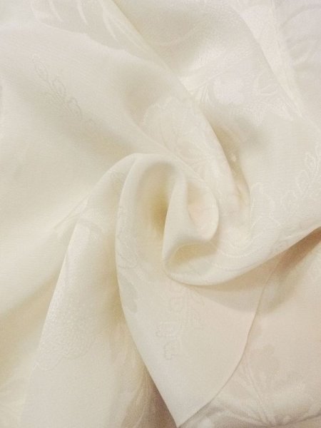 Photo11: N0629H Antique Japanese women   White Kids/Girls / Silk.  W/embroidary half collar.  (Grade C) (11)