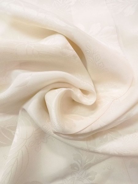 Photo12: N0629H Antique Japanese women   White Kids/Girls / Silk.  W/embroidary half collar.  (Grade C) (12)