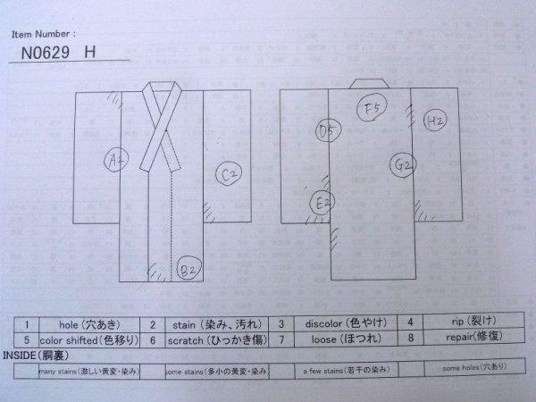 Photo13: N0629H Antique Japanese women   White Kids/Girls / Silk.  W/embroidary half collar.  (Grade C) (13)