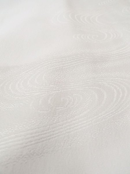 Photo8: N0629I Vintage Japanese women   White JUBAN undergarment / Synthetic.    (Grade C) (8)