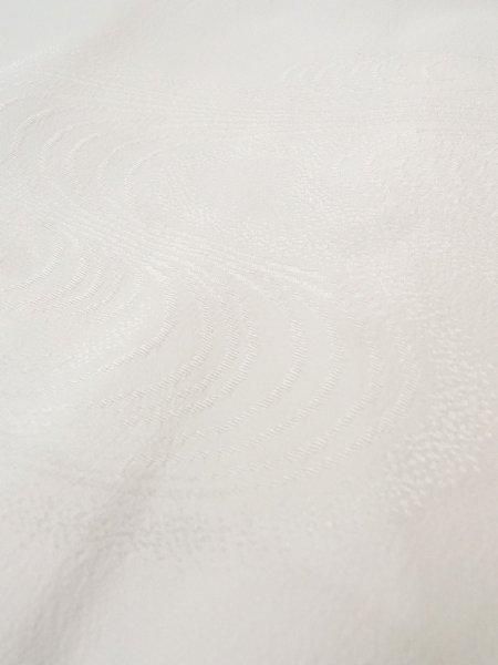 Photo9: N0629I Vintage Japanese women   White JUBAN undergarment / Synthetic.    (Grade C) (9)