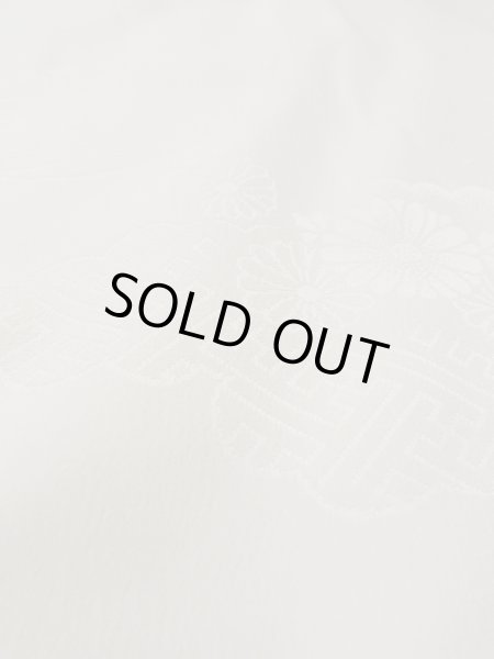 Photo8: N0629K Vintage Japanese women   Off White JUBAN undergarment / Silk.  Base woven pattern: Wave, Gap in a cloud, Greek key fret, Lozenges, Dapple pattern  (Grade B) (8)