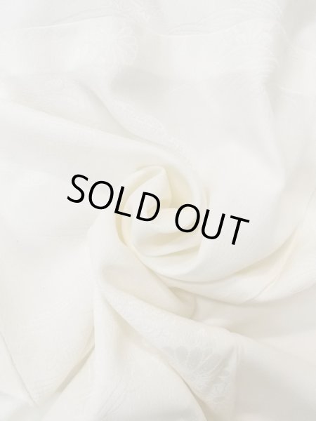 Photo11: N0629K Vintage Japanese women   Off White JUBAN undergarment / Silk.  Base woven pattern: Wave, Gap in a cloud, Greek key fret, Lozenges, Dapple pattern  (Grade B) (11)