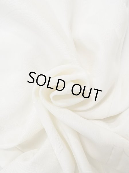 Photo12: N0629K Vintage Japanese women   Off White JUBAN undergarment / Silk.  Base woven pattern: Wave, Gap in a cloud, Greek key fret, Lozenges, Dapple pattern  (Grade B) (12)