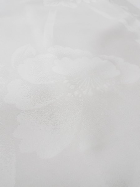 Photo8: N0629L Vintage Japanese women   White JUBAN undergarment / Synthetic.    (Grade B) (8)