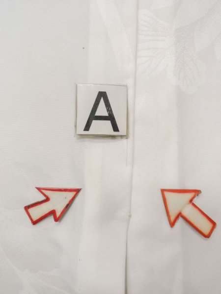 Photo14: N0629L Vintage Japanese women   White JUBAN undergarment / Synthetic.    (Grade B) (14)