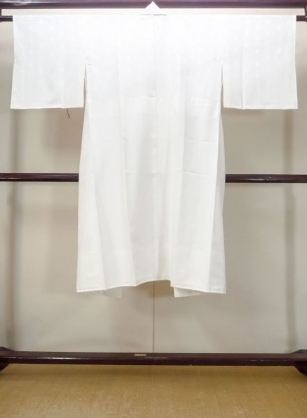 Photo2: N0629M Vintage Japanese women   White JUBAN undergarment / Synthetic.    (Grade B) (2)
