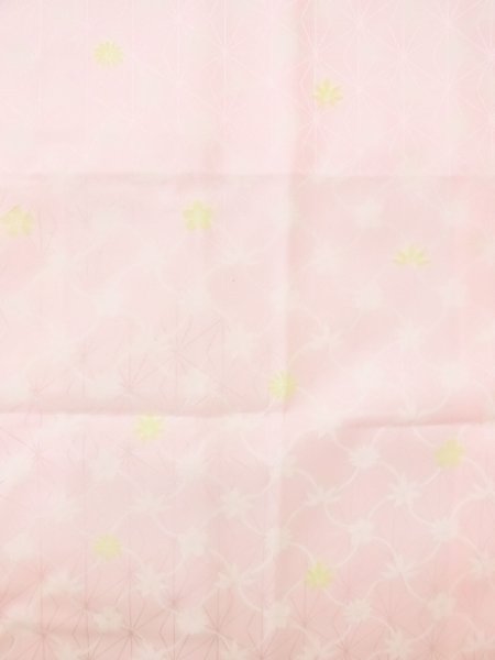 Photo4: N0629N Vintage Japanese women  Pale Pink JUBAN undergarment / Synthetic. Flower,   (Grade C) (4)