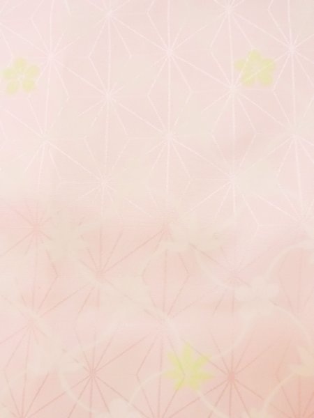 Photo5: N0629N Vintage Japanese women  Pale Pink JUBAN undergarment / Synthetic. Flower,   (Grade C) (5)
