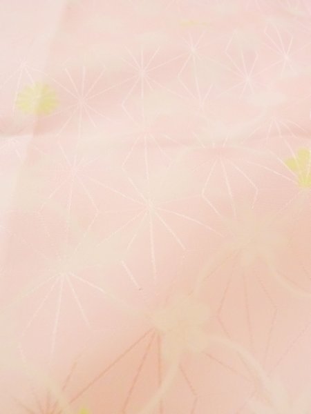 Photo9: N0629N Vintage Japanese women  Pale Pink JUBAN undergarment / Synthetic. Flower,   (Grade C) (9)