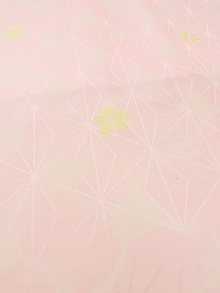 Photo10: N0629N Vintage Japanese women  Pale Pink JUBAN undergarment / Synthetic. Flower,   (Grade C) (10)