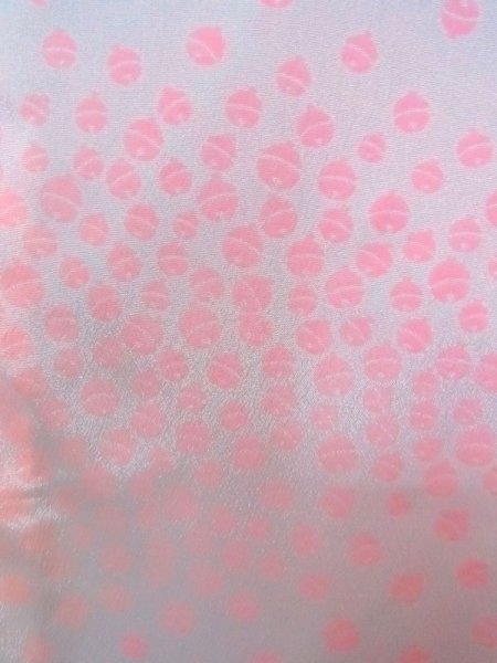 Photo7: N0629P Vintage Japanese women   White JUBAN undergarment / Synthetic.  W/embroidary half collar. Pattern: Bell  (Grade B) (7)