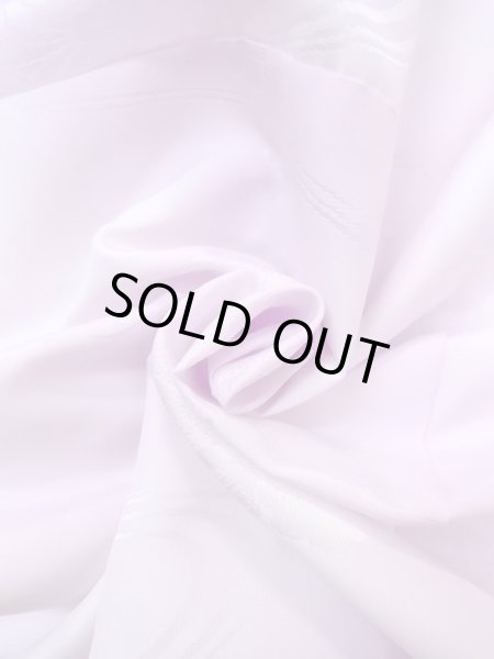 Photo11: N0629R Vintage Japanese women  Pale Purple JUBAN undergarment / Synthetic.  W/embroidary half collar. Base woven pattern: KIRI paulownia, Grass, Stream, Dapple pattern  (Grade B) (11)