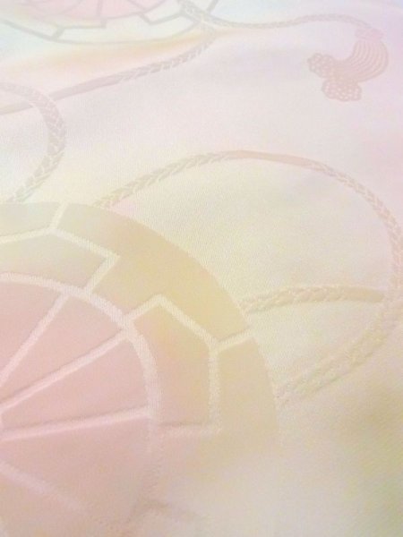 Photo10: N0629S Vintage Japanese women  Pale Pink JUBAN undergarment / Silk.    (Grade C) (10)