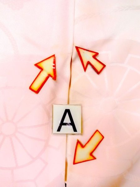 Photo14: N0629S Vintage Japanese women  Pale Pink JUBAN undergarment / Silk.    (Grade C) (14)