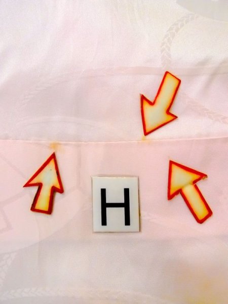 Photo21: N0629S Vintage Japanese women  Pale Pink JUBAN undergarment / Silk.    (Grade C) (21)