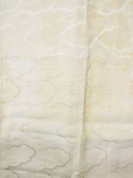 Photo4: N0629V Vintage Japanese women   Ivory JUBAN undergarment / Synthetic.    (Grade D) (4)