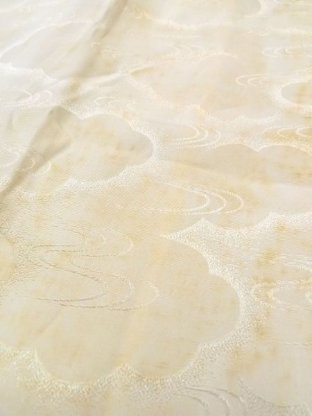 Photo8: N0629V Vintage Japanese women   Ivory JUBAN undergarment / Synthetic.    (Grade D) (8)