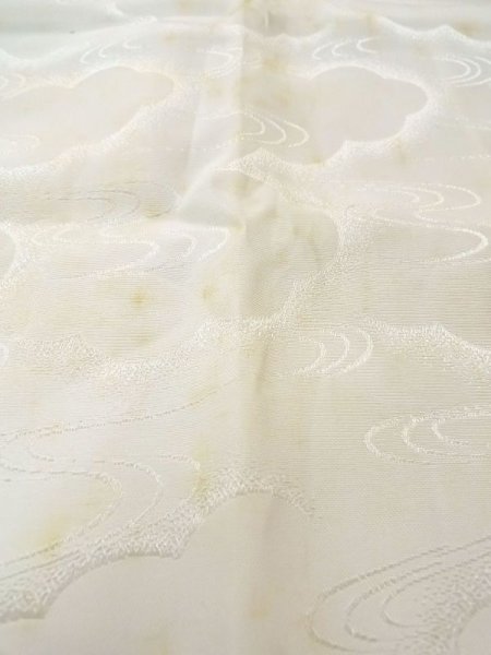 Photo9: N0629V Vintage Japanese women   Ivory JUBAN undergarment / Synthetic.    (Grade D) (9)