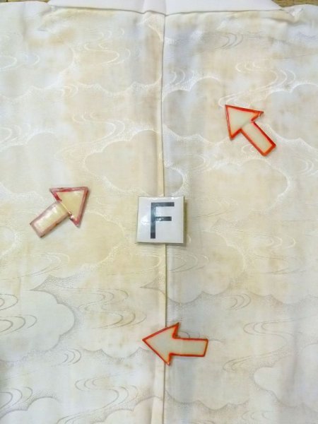 Photo19: N0629V Vintage Japanese women   Ivory JUBAN undergarment / Synthetic.    (Grade D) (19)