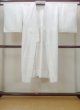 Photo1: N0629W Vintage Japanese women   White JUBAN undergarment / Synthetic.  Base woven pattern: MOMIJI maple leaf, Pine tree/branch/needle, Bamboo leaf,  Tortoise-shell pattern(Hexagonal pattern), Dapple pattern  (Grade B) (1)