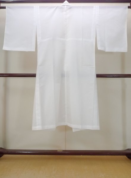 Photo2: N0630C Vintage Japanese women   White JUBAN undergarment / Synthetic.    (Grade B) (2)