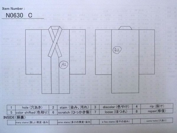 Photo13: N0630C Vintage Japanese women   White JUBAN undergarment / Synthetic.    (Grade B) (13)