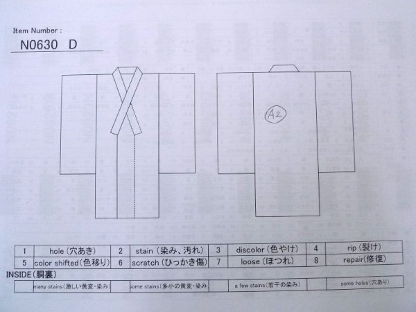 Photo13: N0630D Vintage Japanese women   White JUBAN undergarment / Synthetic.    (Grade B) (13)