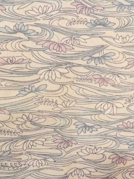 Photo5: N0717A Vintage Japanese women   Ivory HAORI short jacket / Silk. Chrysanthemum,   (Grade B) (5)