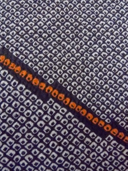 Photo5: N0717C Vintage Japanese women   Black HAORI short jacket / Synthetic. Dapple pattern   (Grade B) (5)