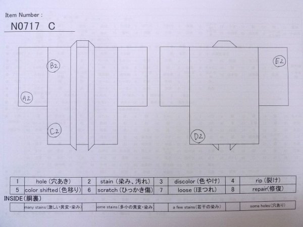 Photo13: N0717C Vintage Japanese women   Black HAORI short jacket / Synthetic. Dapple pattern   (Grade B) (13)