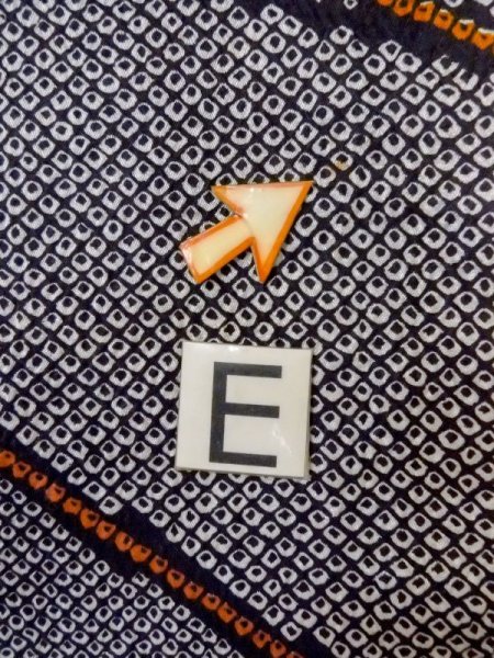 Photo18: N0717C Vintage Japanese women   Black HAORI short jacket / Synthetic. Dapple pattern   (Grade B) (18)