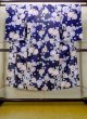 Photo1: N0717F Used Japanese women   Navy Blue YUKATA summer(made in Other than Japan) / Cotton. Flower, Morning groly pattern  (Grade D) (1)