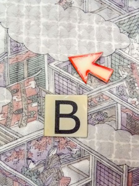 Photo15: N0717G Used Japanese women  Grayish Multi Color KOMON dyed / Silk. Gap in a cloud,   (Grade B) (15)