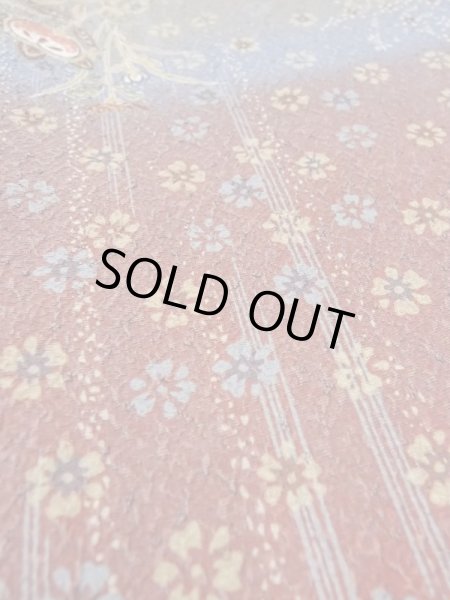 Photo10: Mint N0717I Used Japanese women   Brown KOMON dyed / Silk. Flower,   (Grade A) (10)