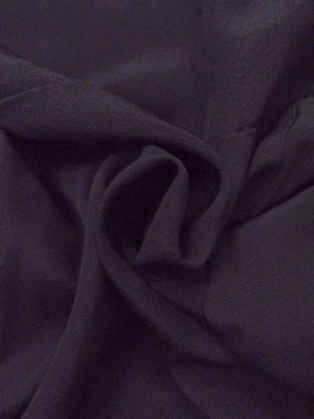 Photo8: N0717L Vintage Japanese women   Black MONTSUKI crests / Silk.    (Grade B) (8)