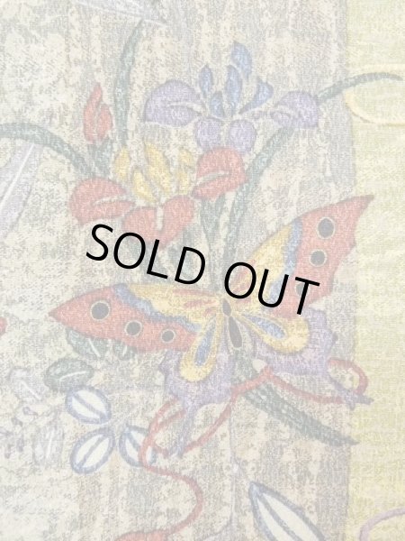 Photo1: Mint N0717Q Used Japanese women   Multi Color KOMON dyed / Silk. SAKURA cherry blossom,   (Grade A) (1)