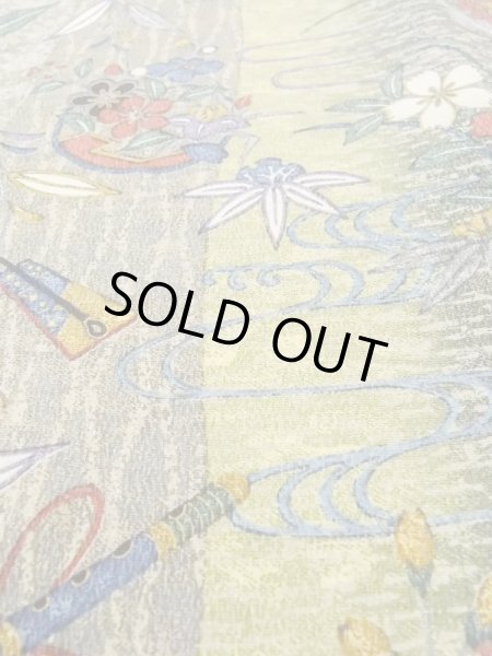Photo10: Mint N0717Q Used Japanese women   Multi Color KOMON dyed / Silk. SAKURA cherry blossom,   (Grade A) (10)