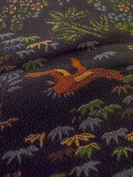 Photo10: Mint N0717R Used Japanese women   Black KOMON dyed / Silk. KIRI paulownia,   (Grade A) (10)