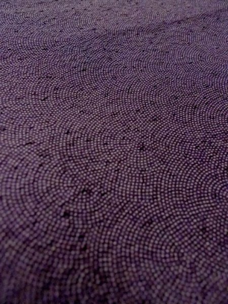 Photo11: Mint N0717T Used Japanese women  Dark Purple EDO KOMON pattern dyed / Silk.  shark skin like pattern  (Grade A) (11)