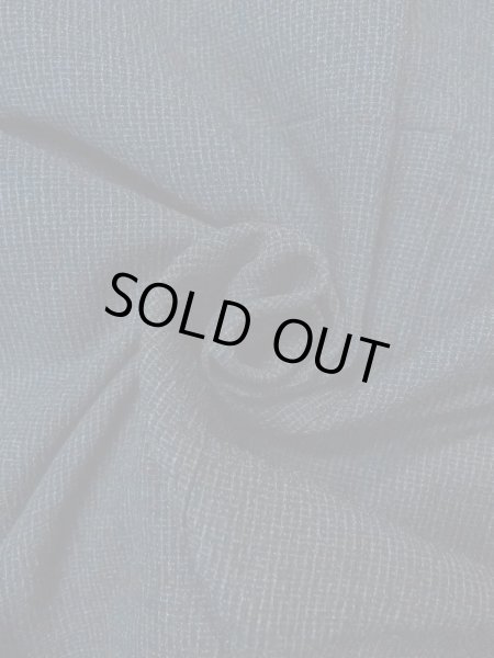 Photo11: N0717W Vintage Japanese  Bluish Black Men's Kimono / Silk. Plaid Checks   (Grade D) (11)