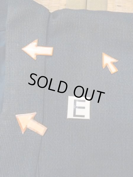 Photo18: N0717W Vintage Japanese  Bluish Black Men's Kimono / Silk. Plaid Checks   (Grade D) (18)