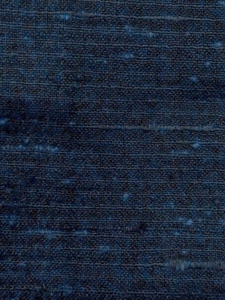 Photo7: N0717Z Vintage Japanese  Bluish Black Men's Kimono / Silk. Stripes   (Grade B) (7)