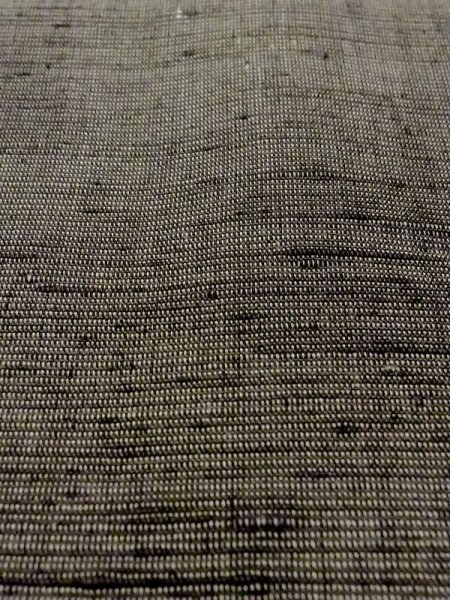 Photo9: N0718A Vintage Japanese   Gray Men's Kimono / Silk. Stripes   (Grade C) (9)